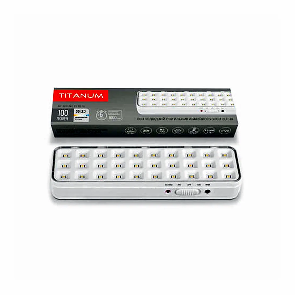LED світильник аварійний TITANUM 30 LED 6500K