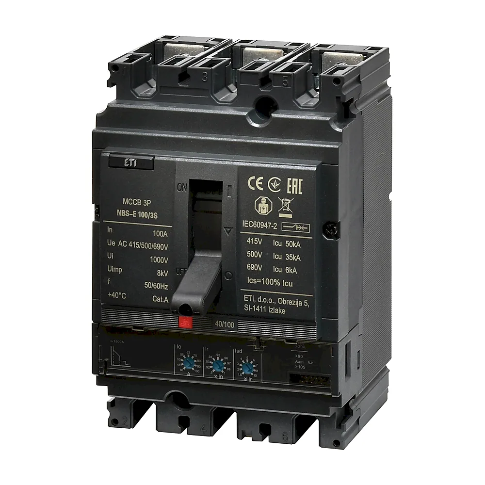Автоматичний вимикач ETI ETIBREAK NBS NBS-E 100/3S 3P 100A 50kA 4673043