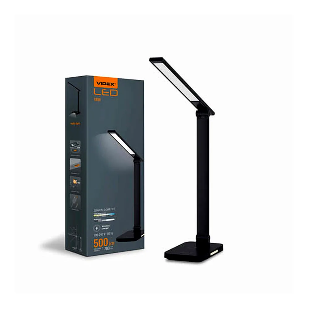 LED лампа настiльна з бездротовою зарядкою VIDEX VL-TF17B 18W 1800-6500K