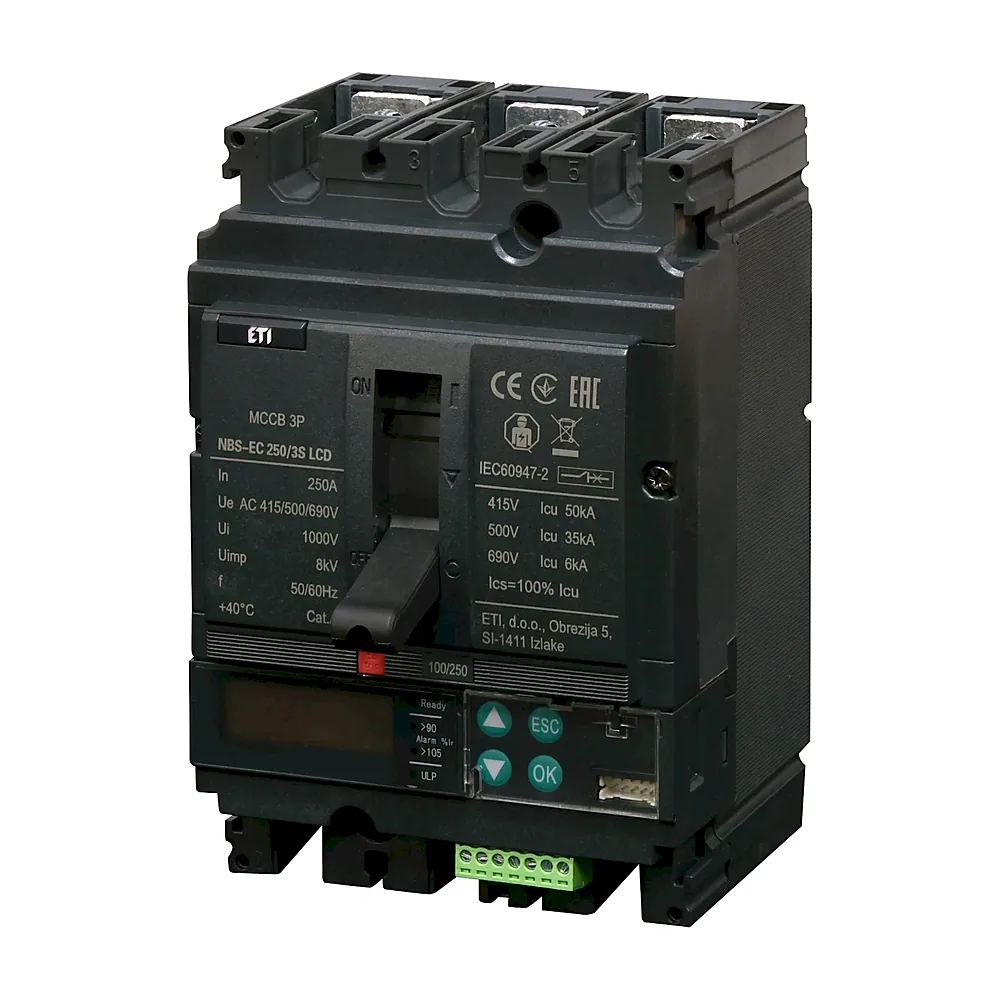 Автоматичний вимикач ETI ETIBREAK NBS NBS-EC 250/3S LCD 3P 250A 50kA 4673091