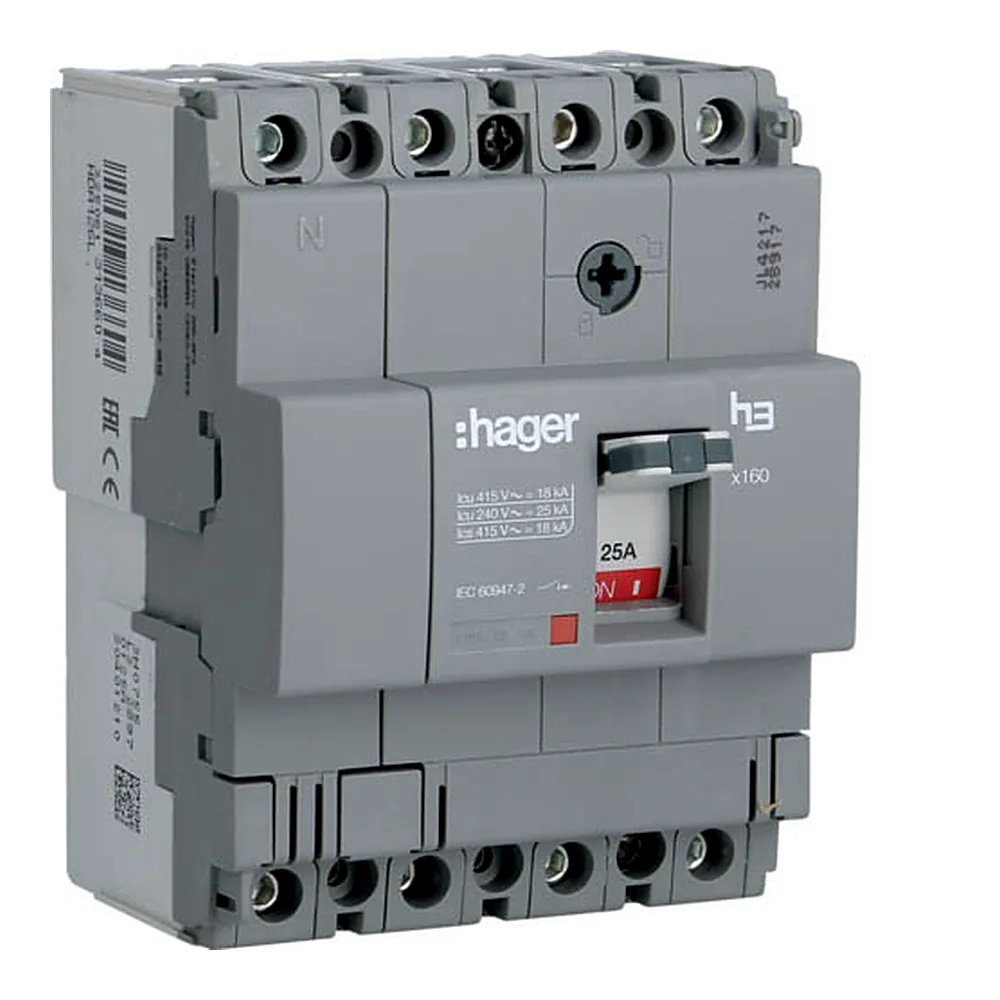 Автоматичний вимикач x160, In=125А, 4п, 18kA, Тфікс./Мфікс.