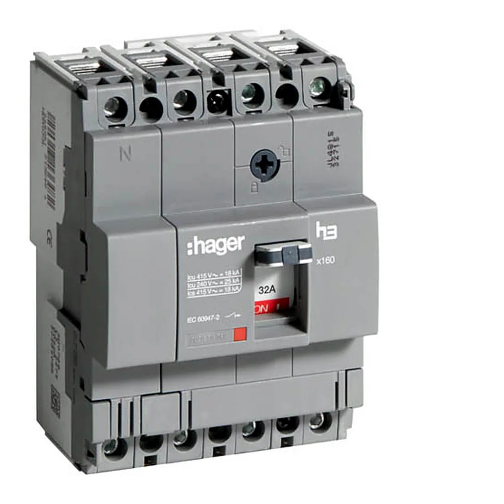 Автоматичний вимикач x160, In=32А, 4п, 18kA, Тфікс./Мфікс.