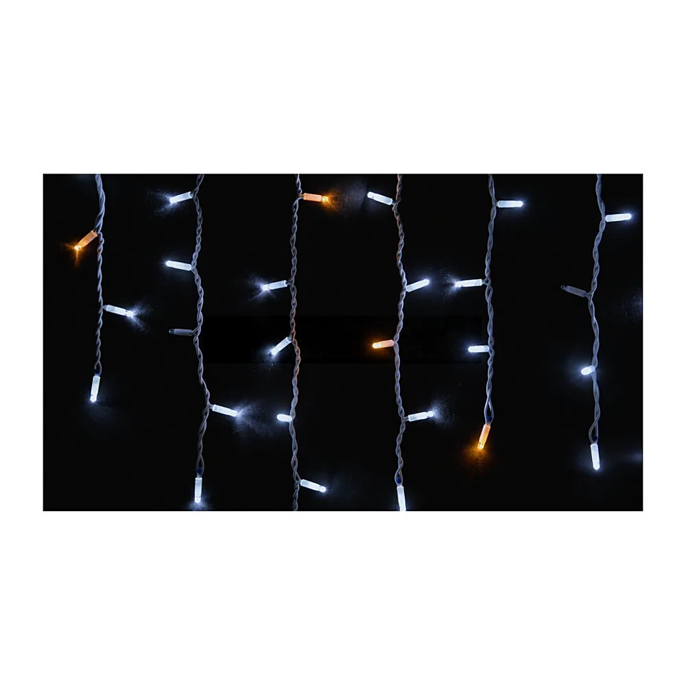 Гірлянда зовніш._DELUX_ICICLE_75LED (57Led+18Led Flash) 2x0.7m жовт flash біл/біл IP44 EN