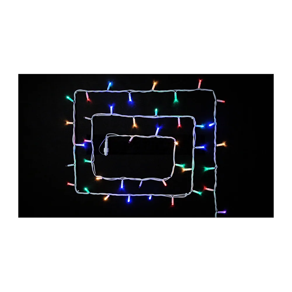 Гірлянда зовніш._DELUX_STRING_100LED 10m (2*5m) 20 flash мульті/біл IP44 EN