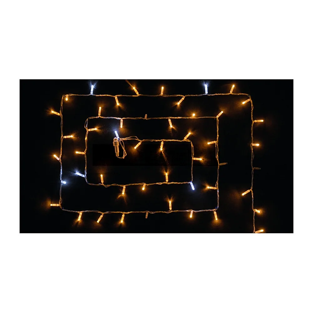 Гірлянда зовніш._DELUX_STRING_100LED (80Led+20Led Flash) 10m (2*5m) біл flash жовт/проз IP44 EN