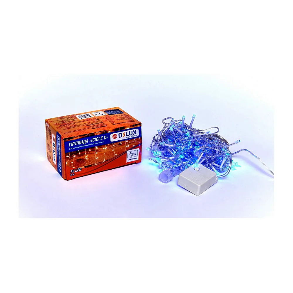Гірлянда внутр._DELUX_ICICLE С_75LED 2х0,7m синій/проз IP20