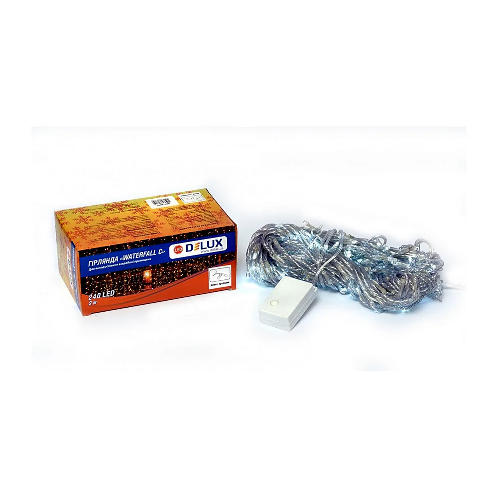 Гірлянда внутр._DELUX_WATERFALL С_240LED 2х2m біл/проз IP20