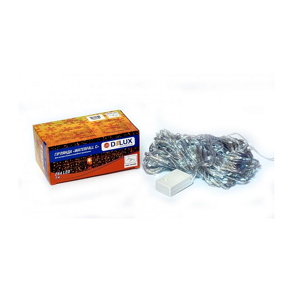 Гірлянда внутр._DELUX_WATERFALL С_264LED 3х2m біл/проз IP20