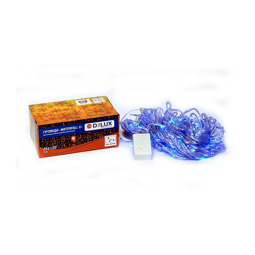 Гірлянда внутр._DELUX_WATERFALL С_264LED 3х2m син/проз IP20