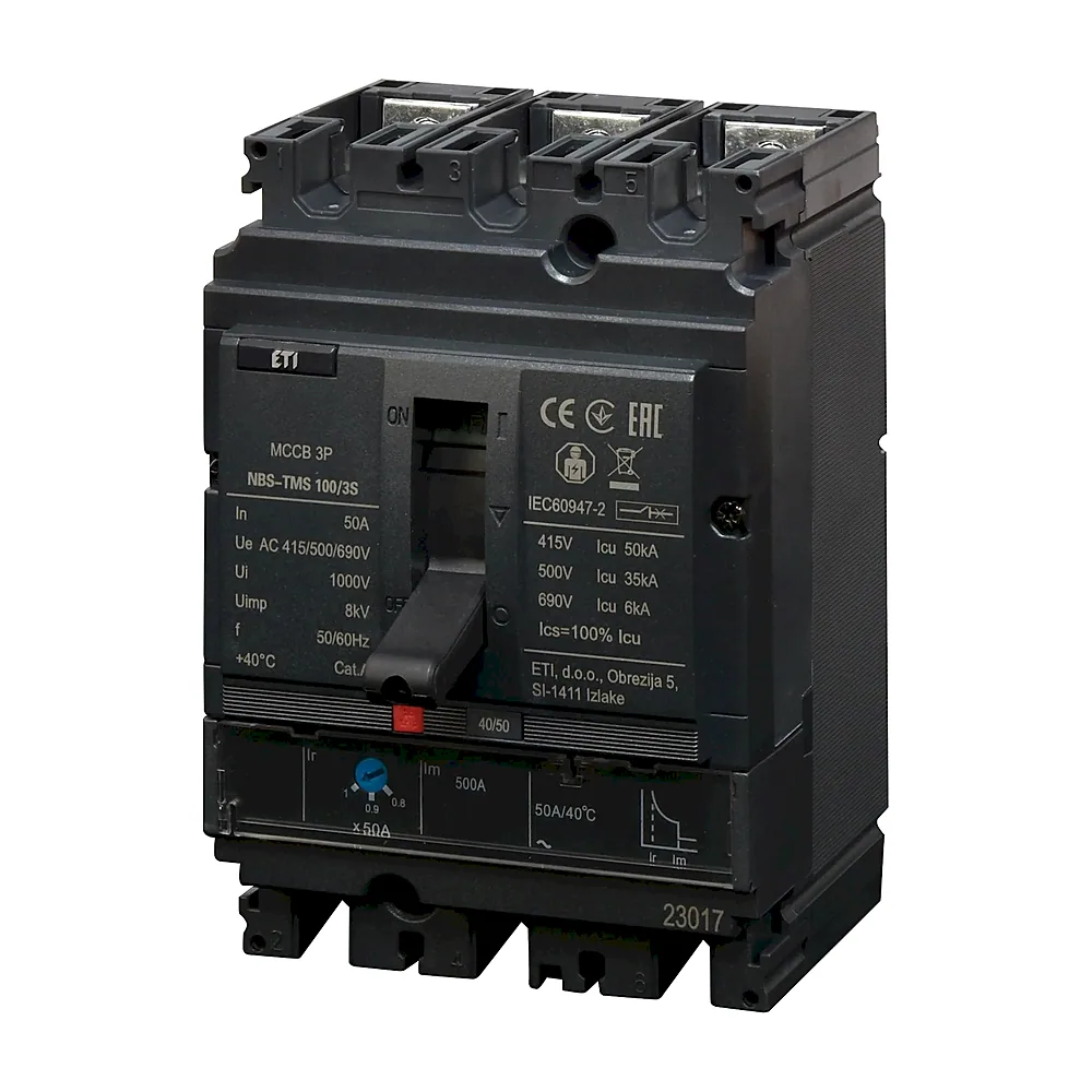 Авт. вимикач NBS-TMS 100/3S  50A (50kA, (0.8-1)In/фікс.) 3P, ETI