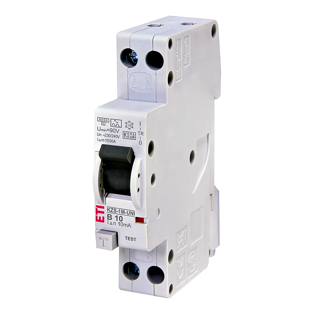 Диф. автоматичний вимикач KZS-1M UNI B 10/0,01 тип A (6kA) (універс. підключення)