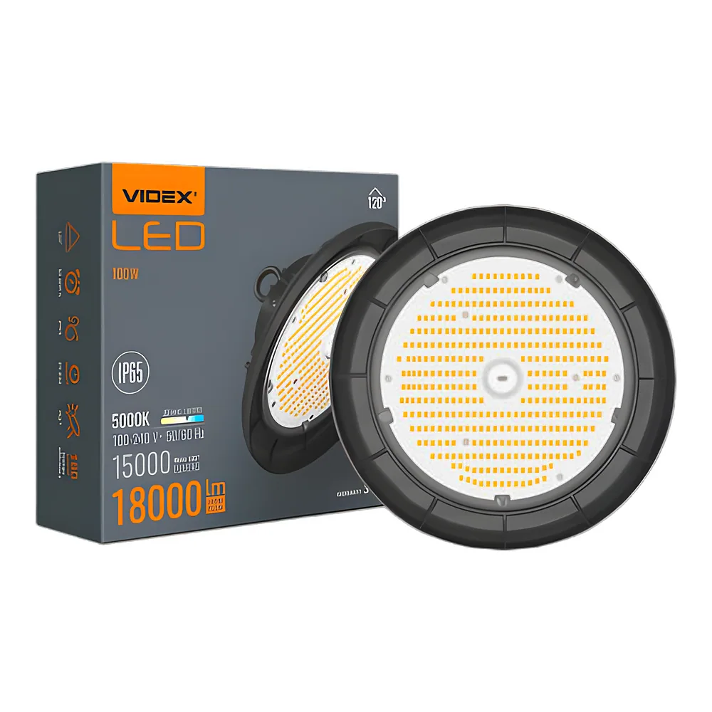 Світильник висотний ХайБей 100 Вт 5000 K 18000 лм чорний LED Videx VL-HB01-1005B