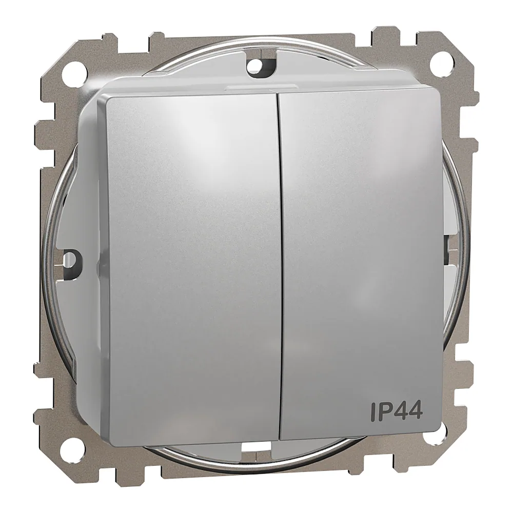 Вимикач 2-клавішний IP44 Sedna Design алюміній Schneider Electric SDD213105