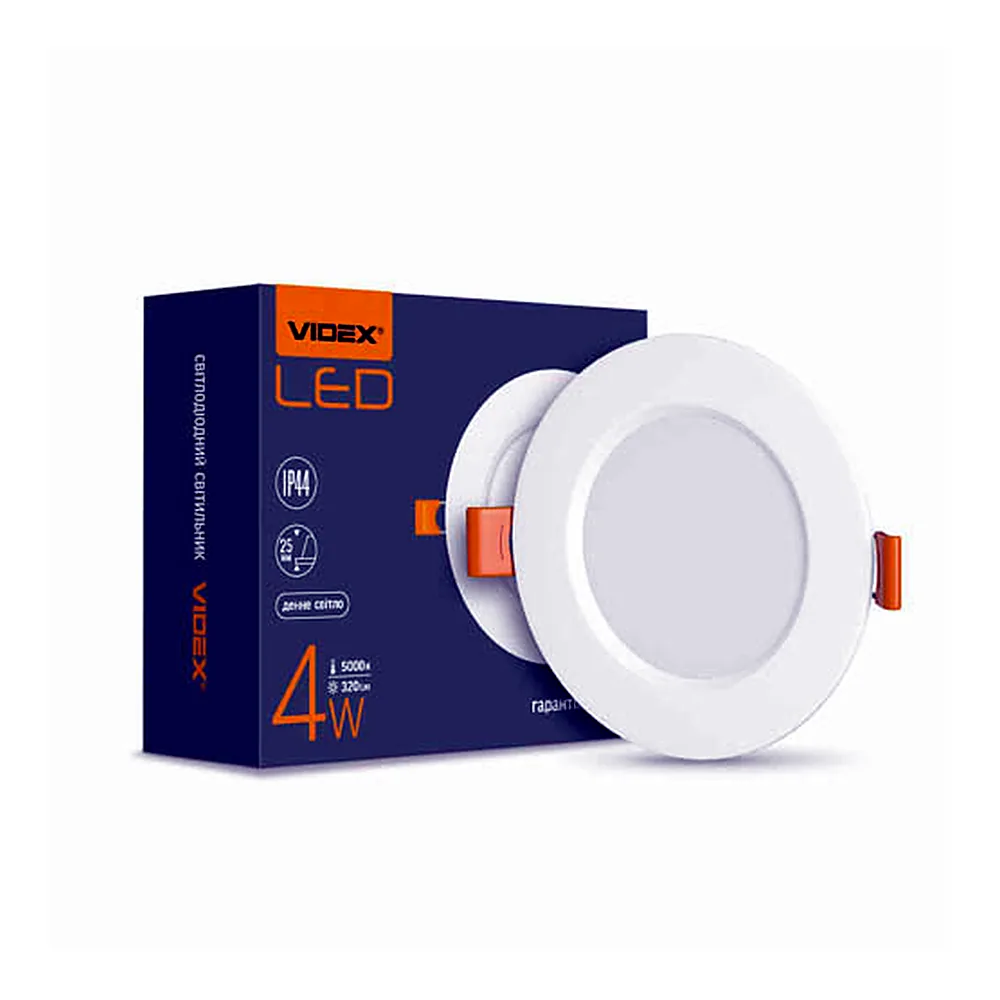 LED світильник Back вбудований круглий VIDEX 4W 5000K