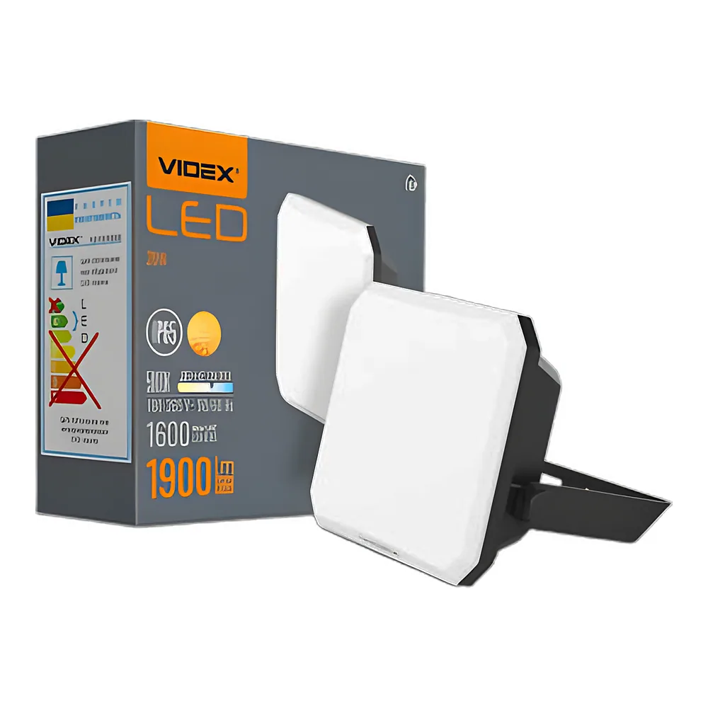 Світлодіодний прожектор F3 20 Вт 5000 K 220 В чорний Videx VLE-F3-0205B