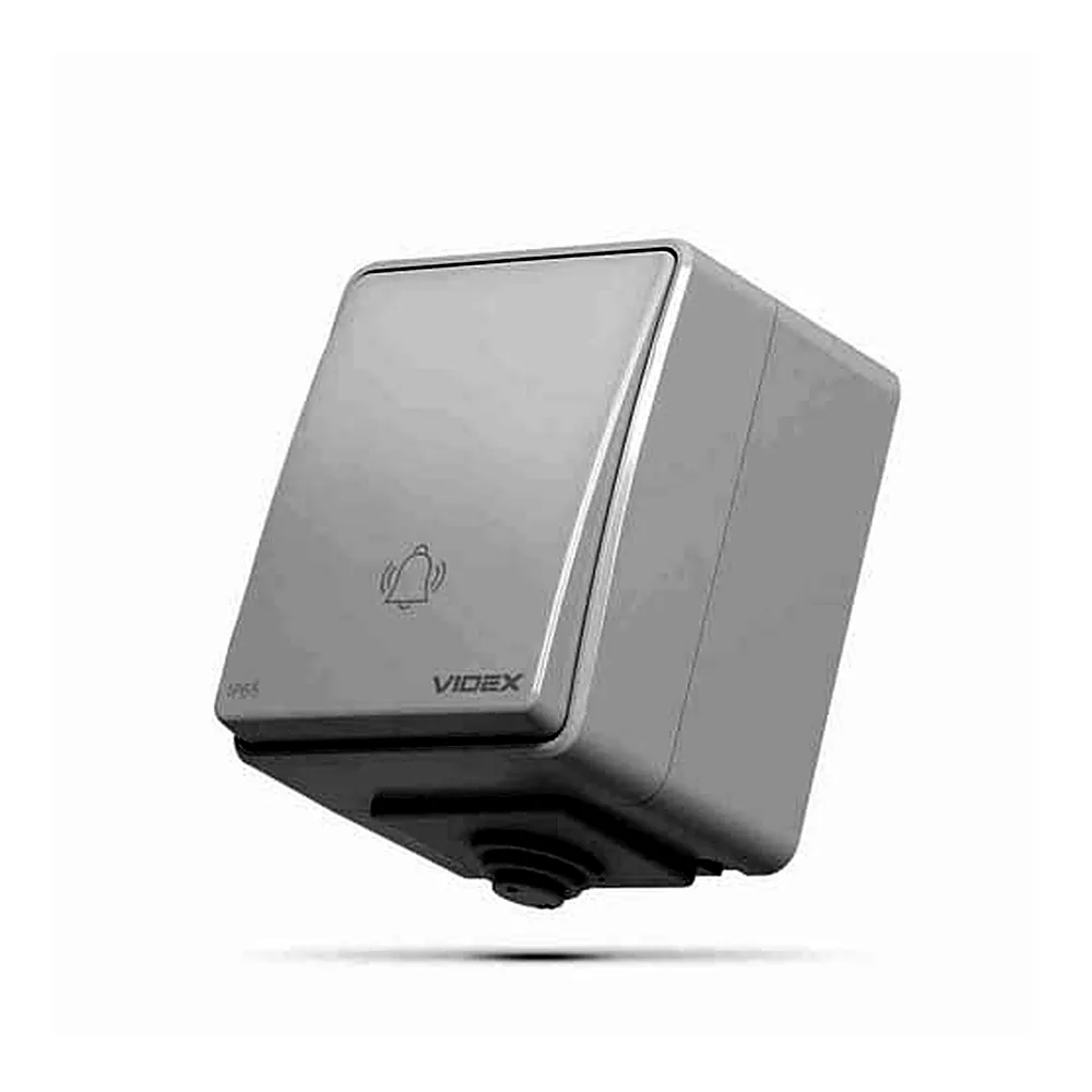 IP65 Кнопка дзвінка сіра VIDEX BINERA