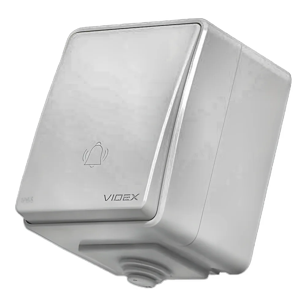Кнопка дзвінка BINERA IP65 сіра Videx VF-BNW11DB-G