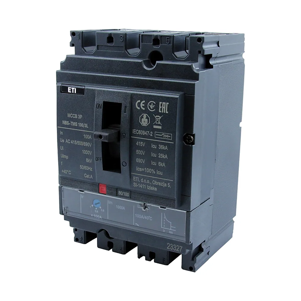 Автоматичний вимикач ETI NBS-TMS 100/3L 3Р 100А 36кА 4673007