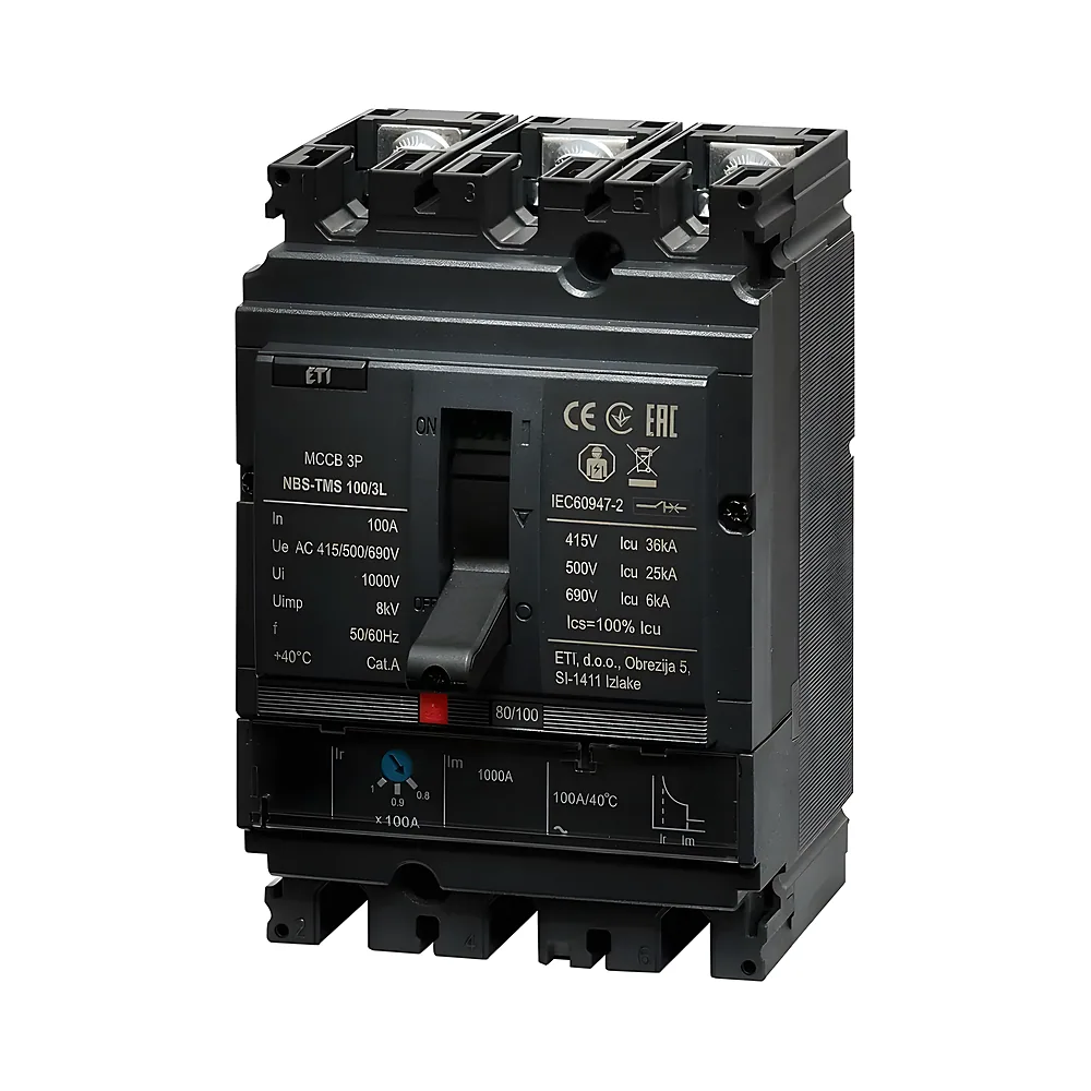 Автоматичний вимикач NBS-TMS 100/3L 3P 100 А 36 кА ETI 4673007