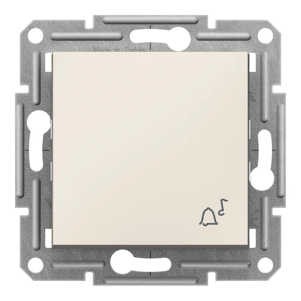 Вимикач 1-клавішний кнопковий Дзвінок кремовий Asfora без рамки Schneider Electric EPH0870123