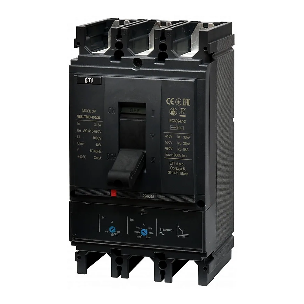 Автоматичний вимикач ETI ETIBREAK NBS NBS-TMD 400/3L 3P 315A 36kA 4673101