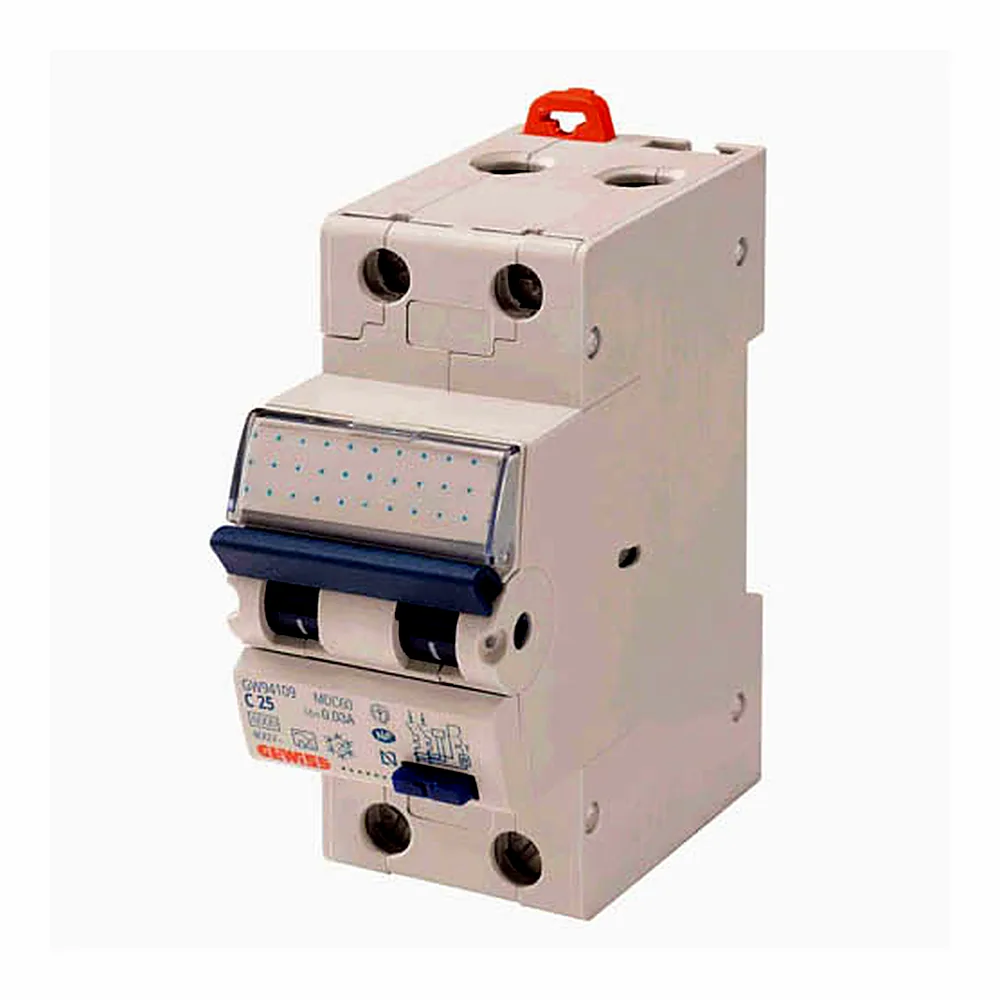 Диференційний автоматичний вимикач GEWISS COMPACT RCBO 1P+N C25 6kA тип AC 0,03мА GW94109