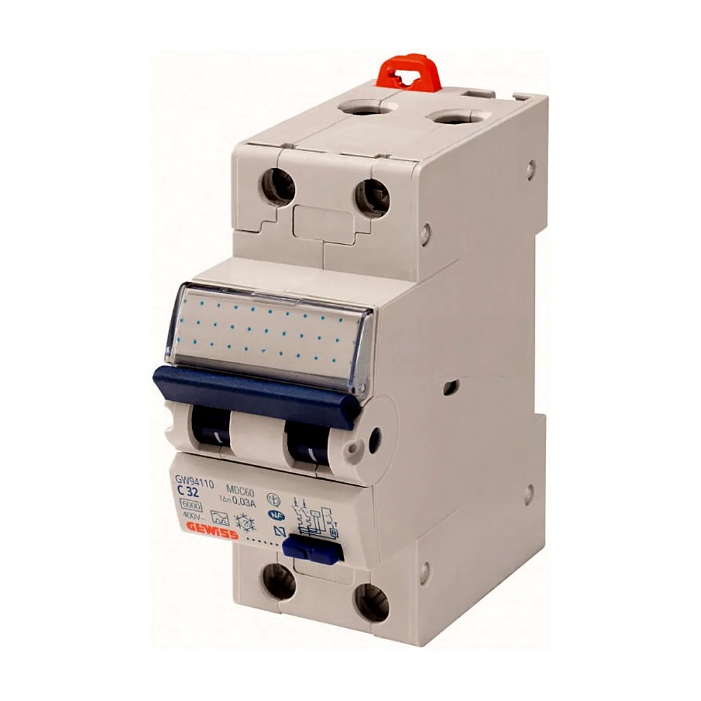 Диференційний авт. вим. COMPACT RCBO 1P+N C32 6KA AC/0.03 2M GEWISS