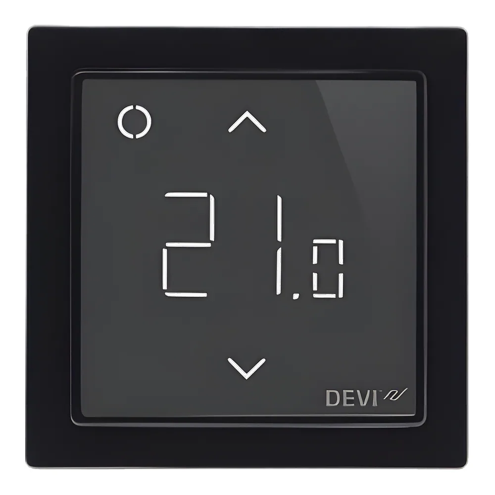 Терморегулятор Devireg Smart +5...45 °C електронний Wi-Fi вбудований дротовий датчик 16 А 230 В чорний DEVI 140F1143