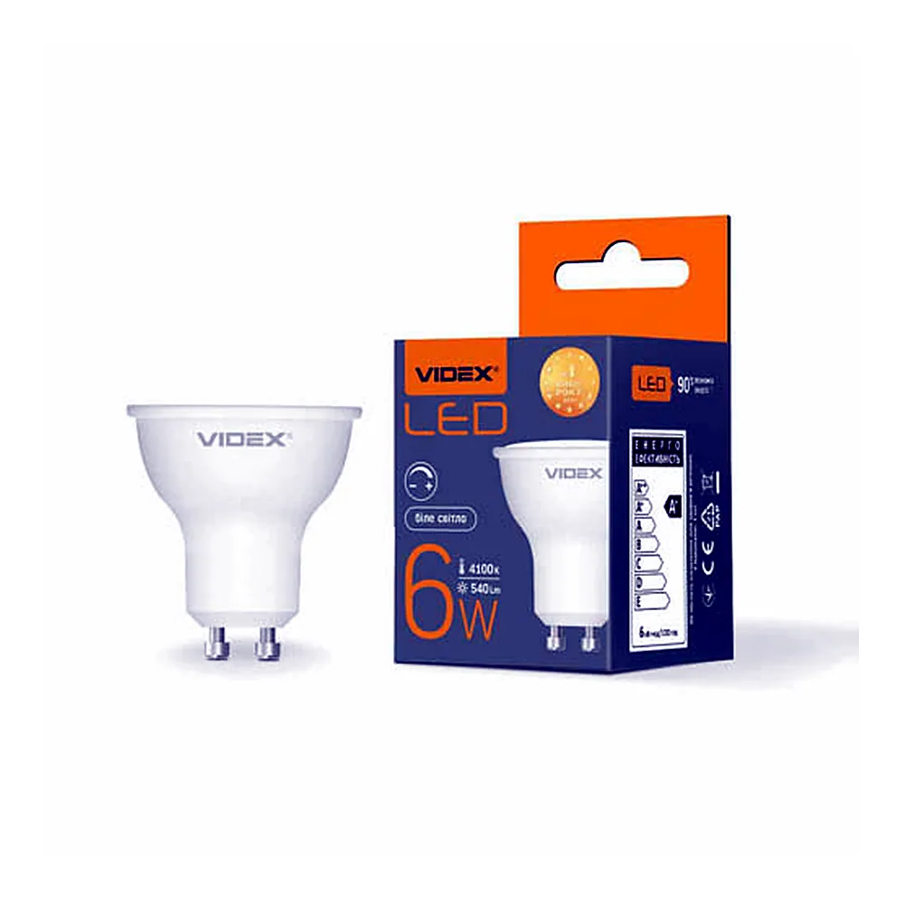LED лампа VIDEX MR16еD 6W GU10 4100K дімерна