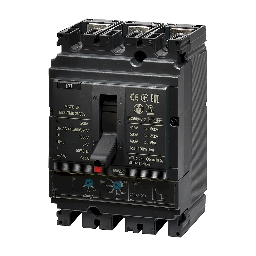 Автоматичний вимикач ETI ETIBREAK NBS NBS-TMD 250/3S 3P 200A 50kA 4673075
