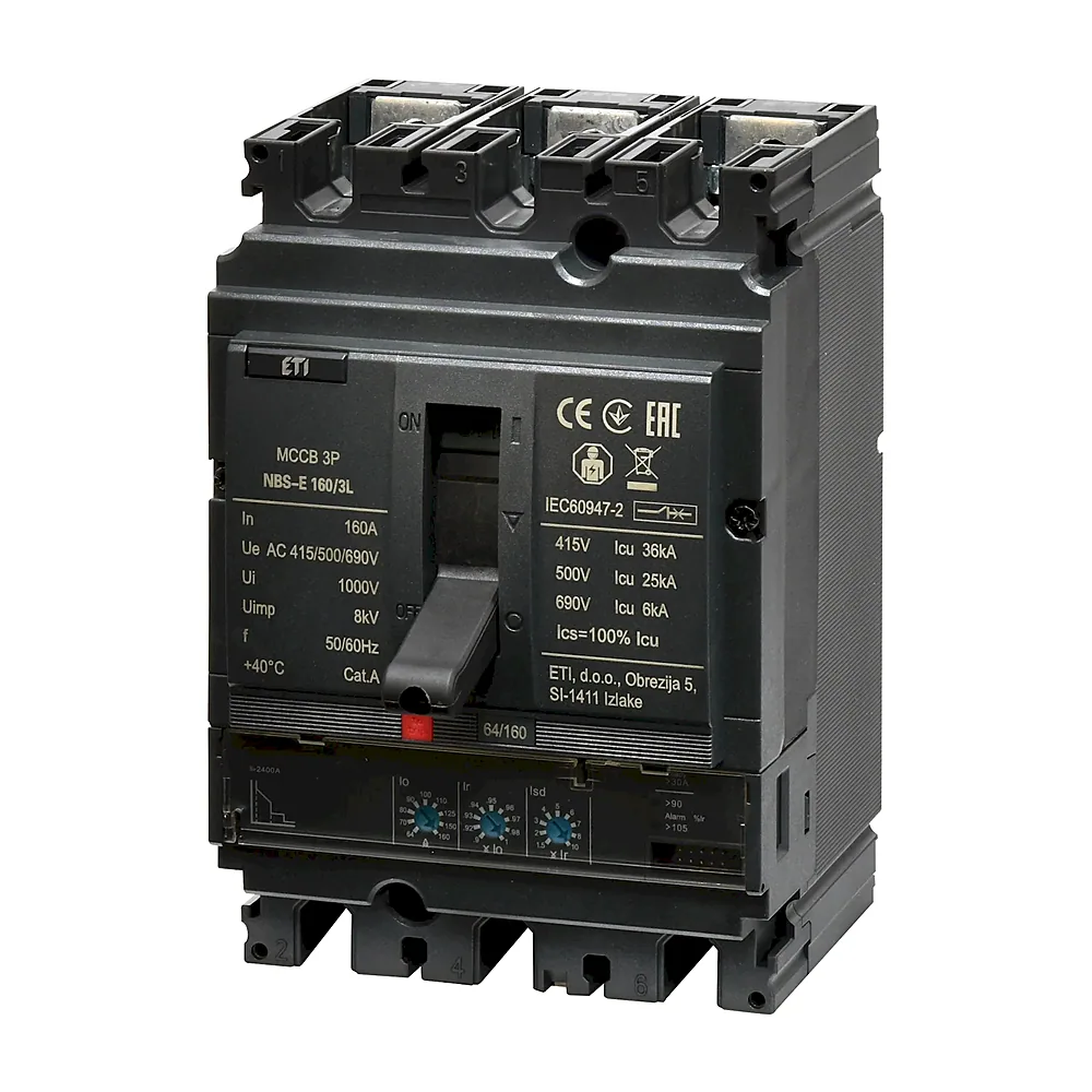 Автоматичний вимикач ETI ETIBREAK NBS NBS-E 160/3L 3P 160A 36kA 4673055