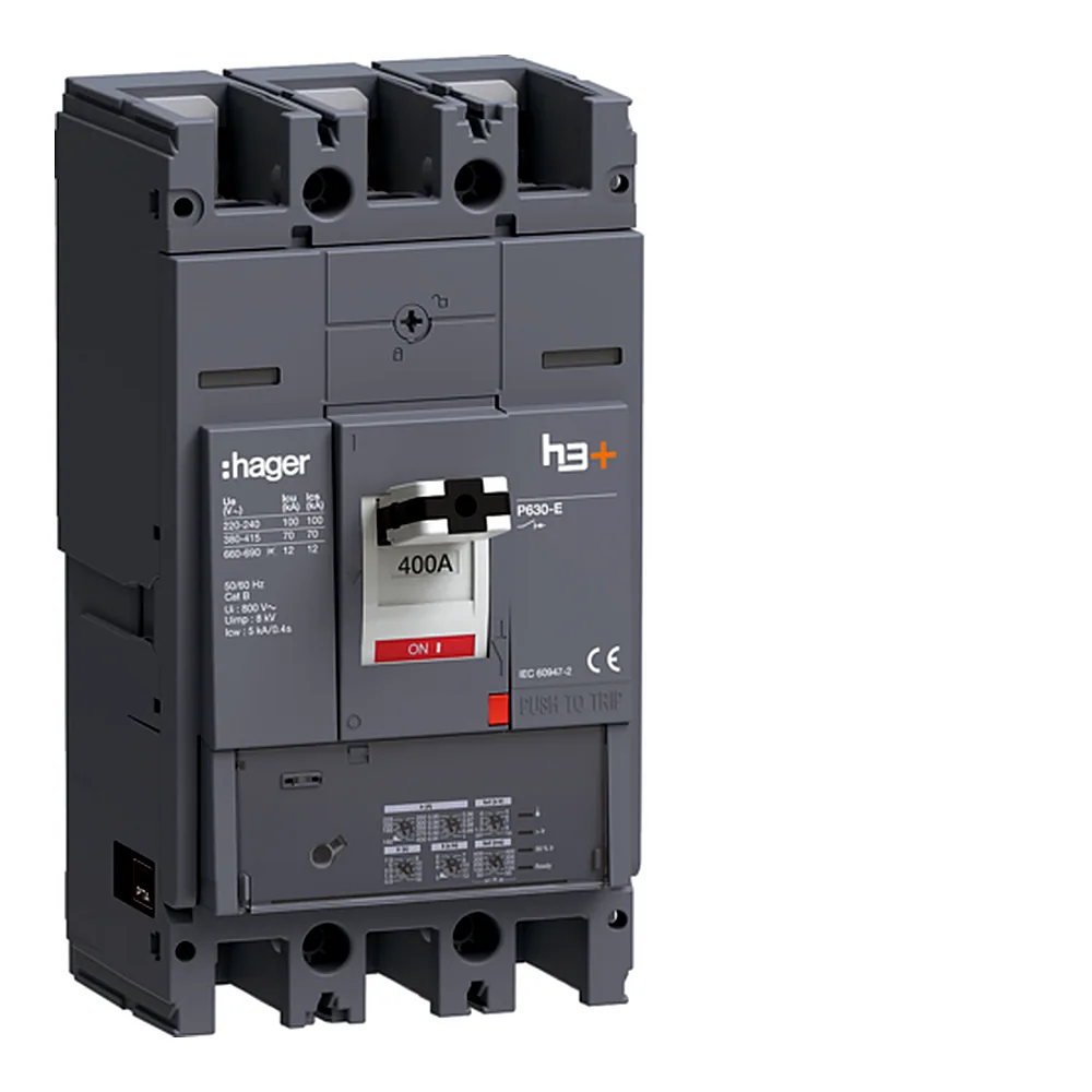 Автоматичний вимикач h3+, P630, In=400A, 3п, 70kA, LSI