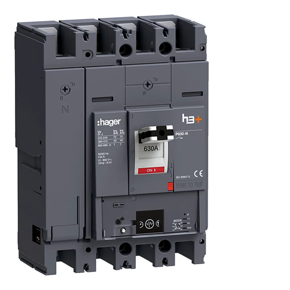 Автоматичний вимикач h3+, P630, In=630A, 4п, 40kA, Energy