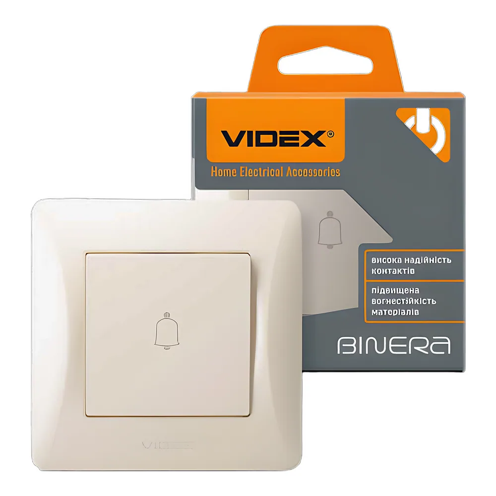 Кнопка дзвінка BINERA кремова Videx VF-BNDB1-CR