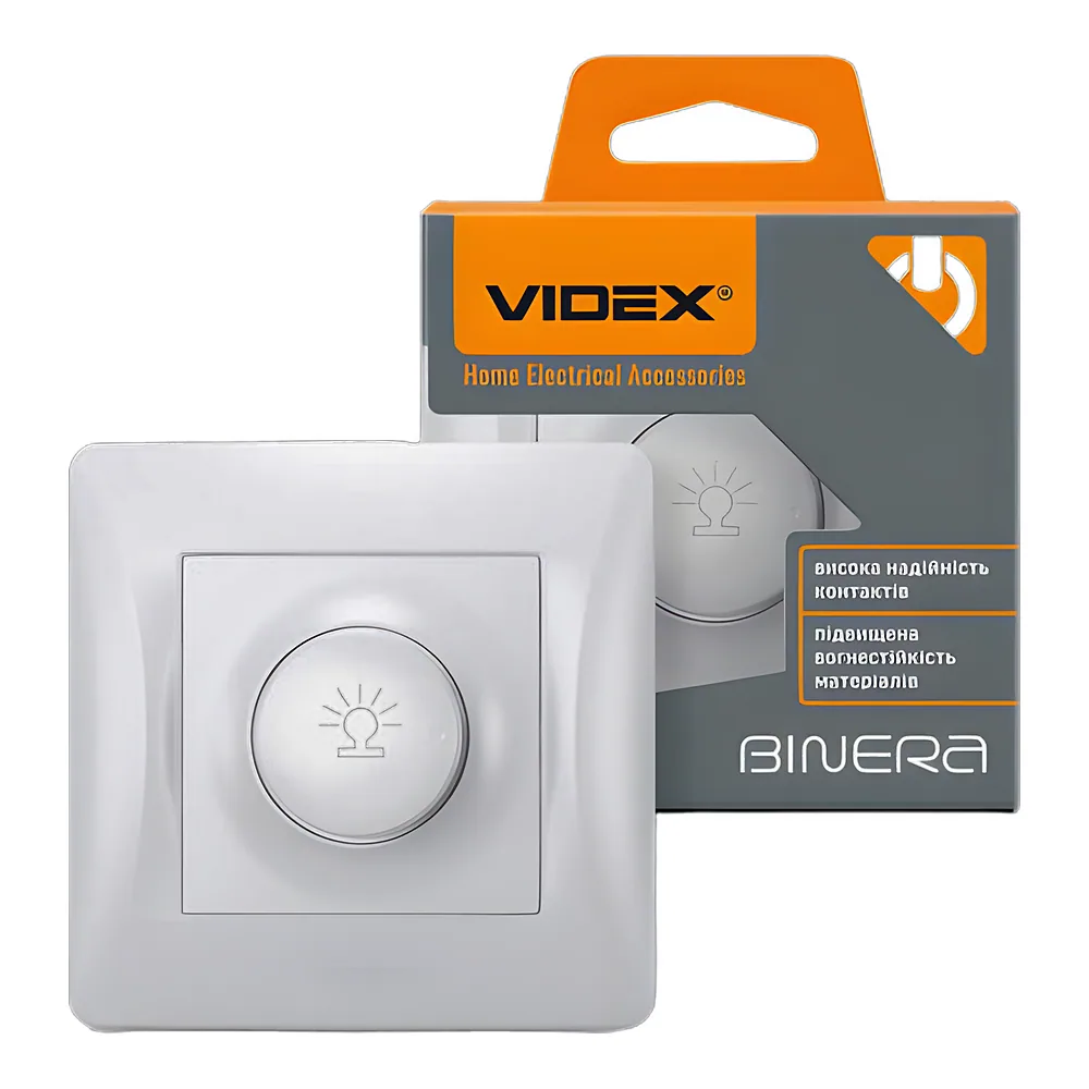 Димер BINERA 600 Вт срібний шовк Videx VF-BNDM600-SS