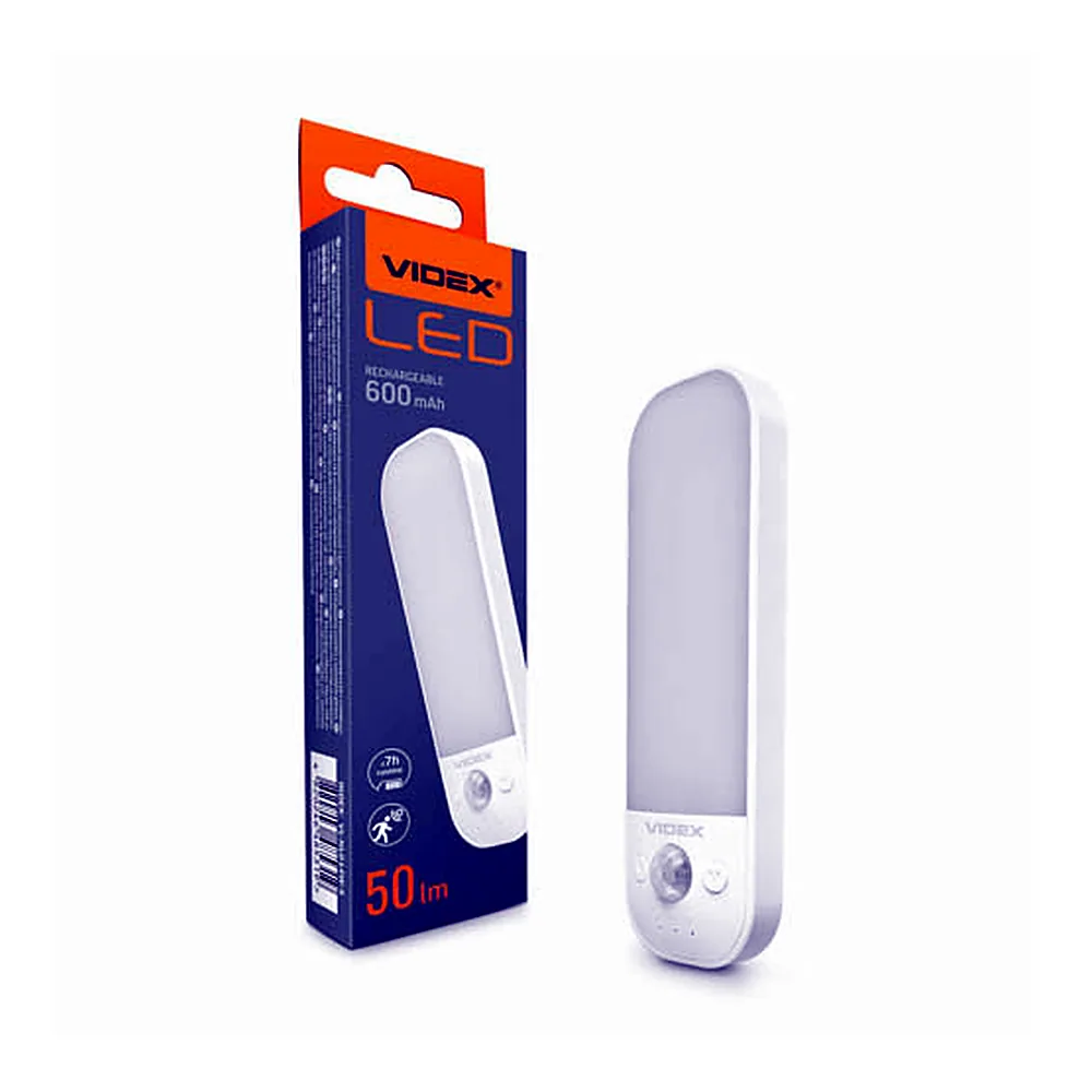 LED Світильник акумуляторний з датчиком руху VIDEX VL-NL014W-S