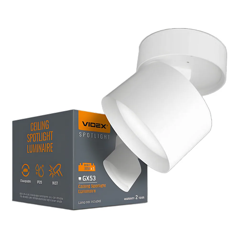 Світильник під лампу GX53 поворотний білий Videx VL-SPF18B-W