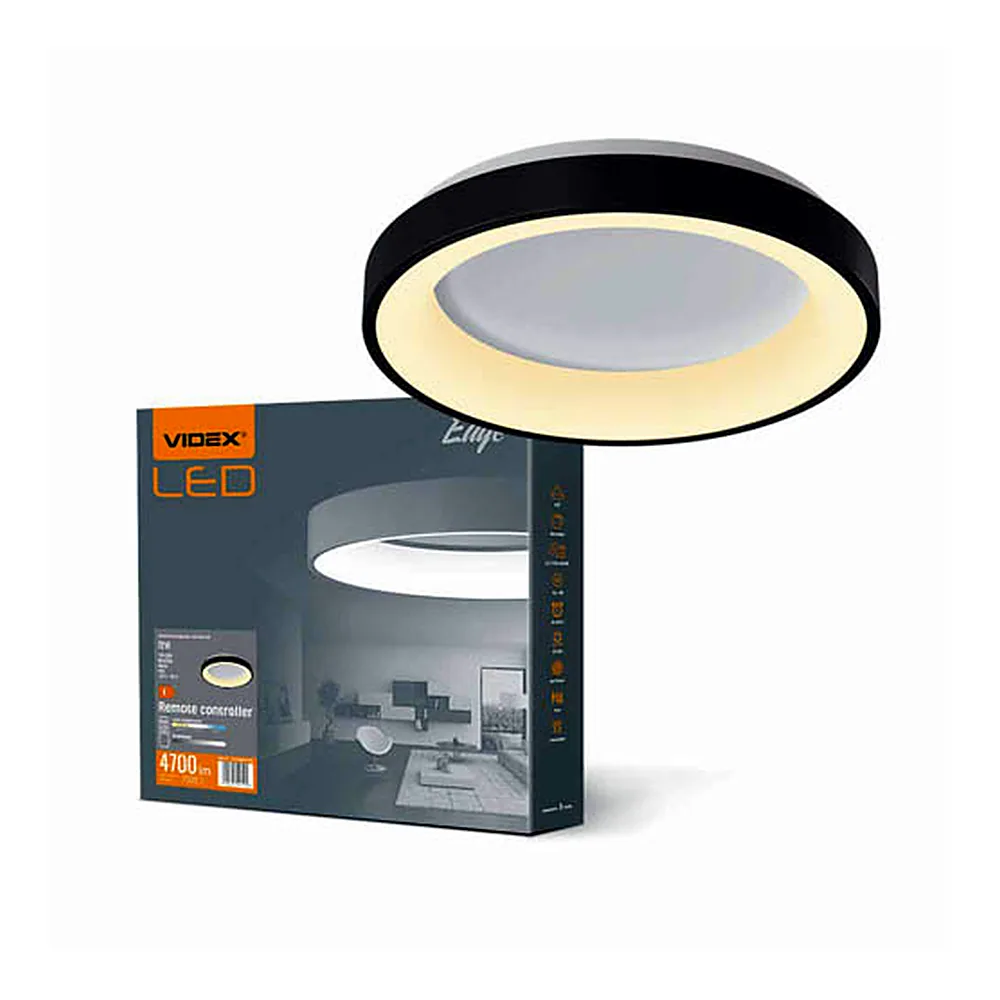 LED світильник VIDEX EDGE-RC-72W-BLACK (VLE-ERC-72B)