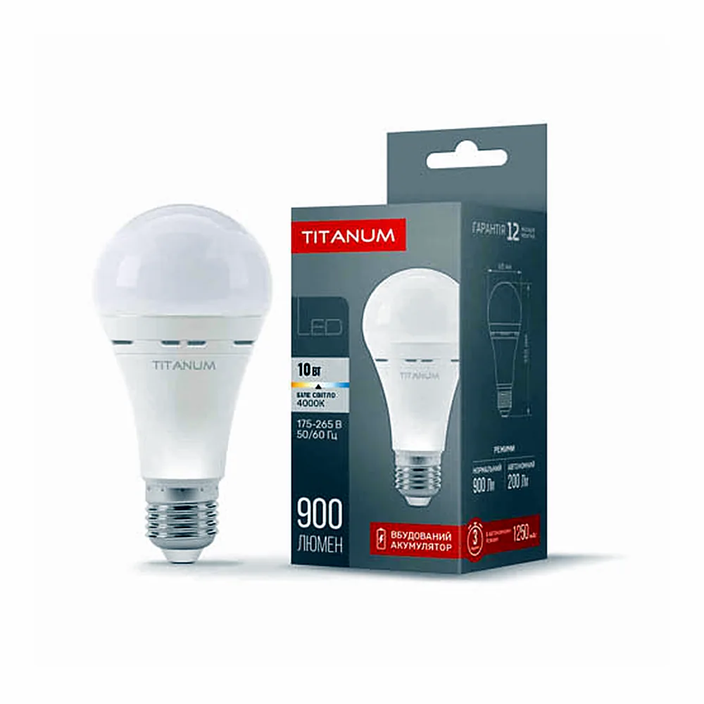 LED лампа Videx TITANUM A68 10W E27 4000K TL-EMA68-10274