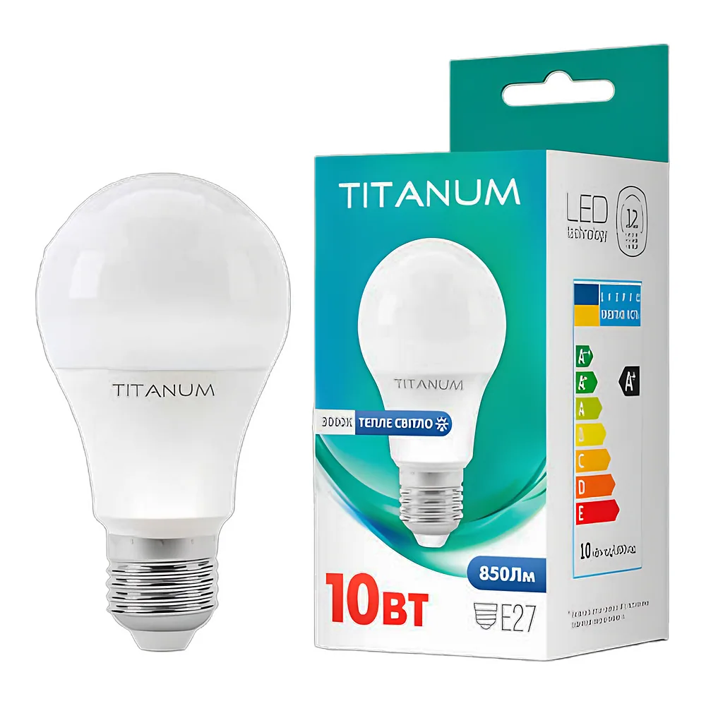 Світлодіодна лампа A60 10 Вт E27 3000 K TITANUM TLA6010273