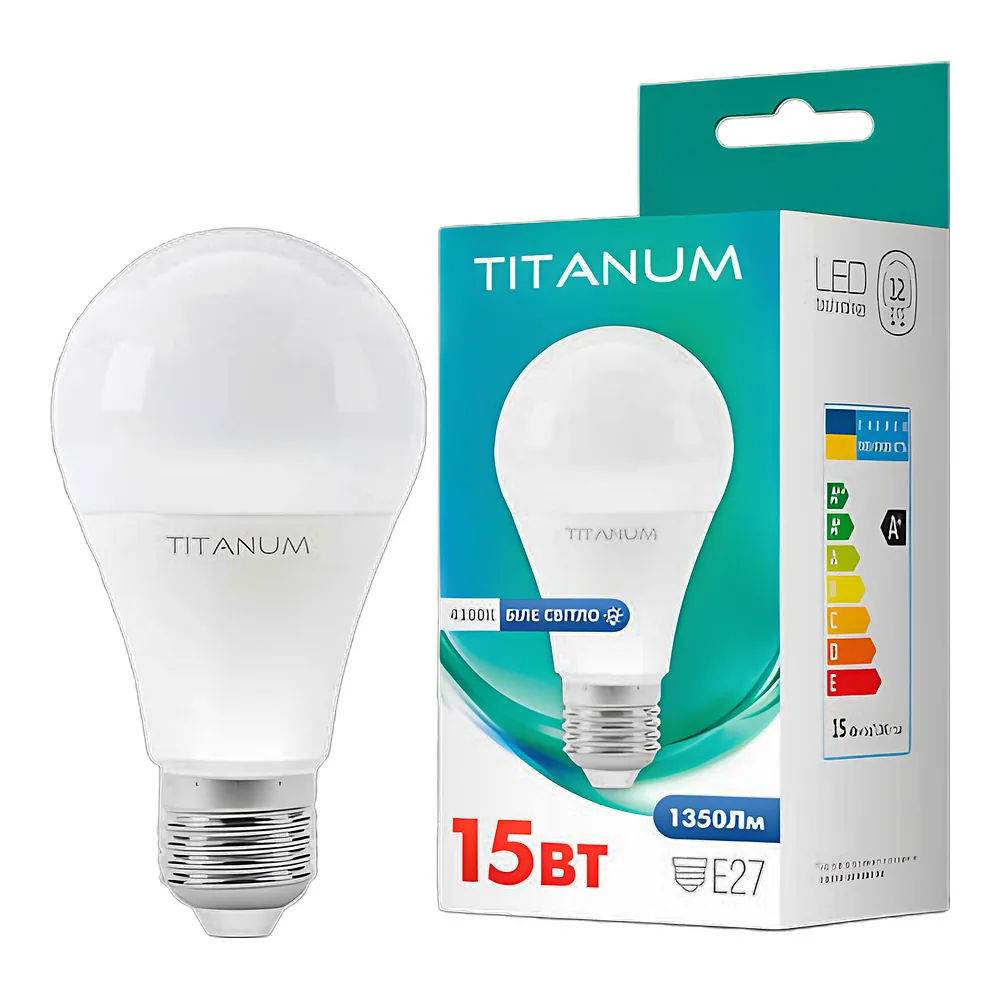 Світлодіодна лампа A65 15 Вт E27 4100 K TITANUM TLA6515274