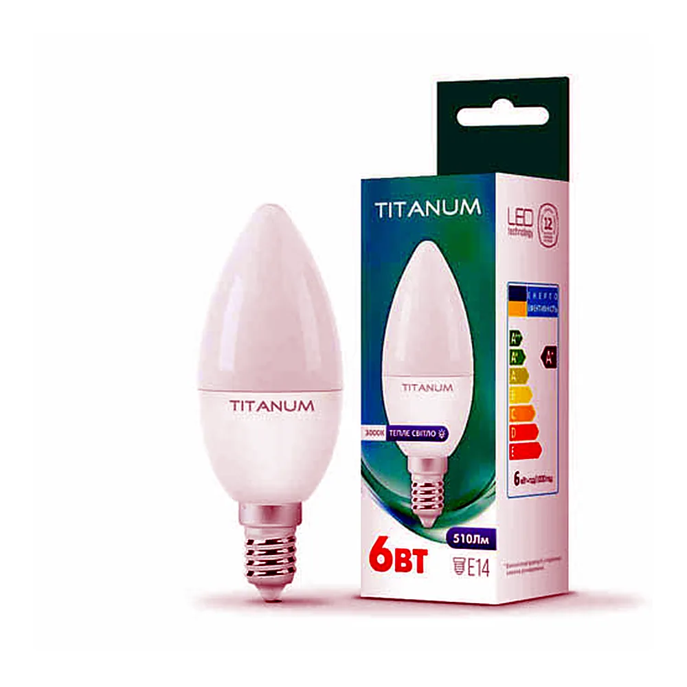 LED лампа TITANUM C37 6W E14 3000K