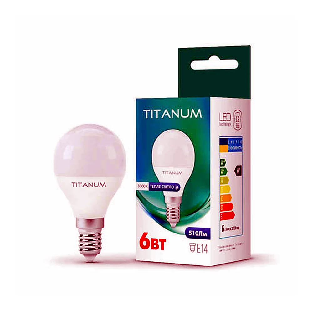 LED лампа TITANUM G45 6W E14 3000K