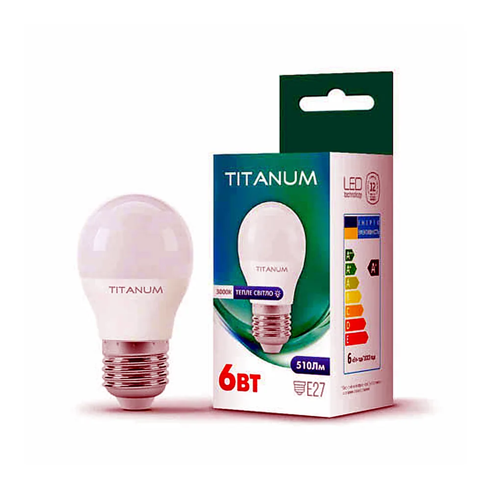 LED лампа TITANUM G45 6W E27 3000K