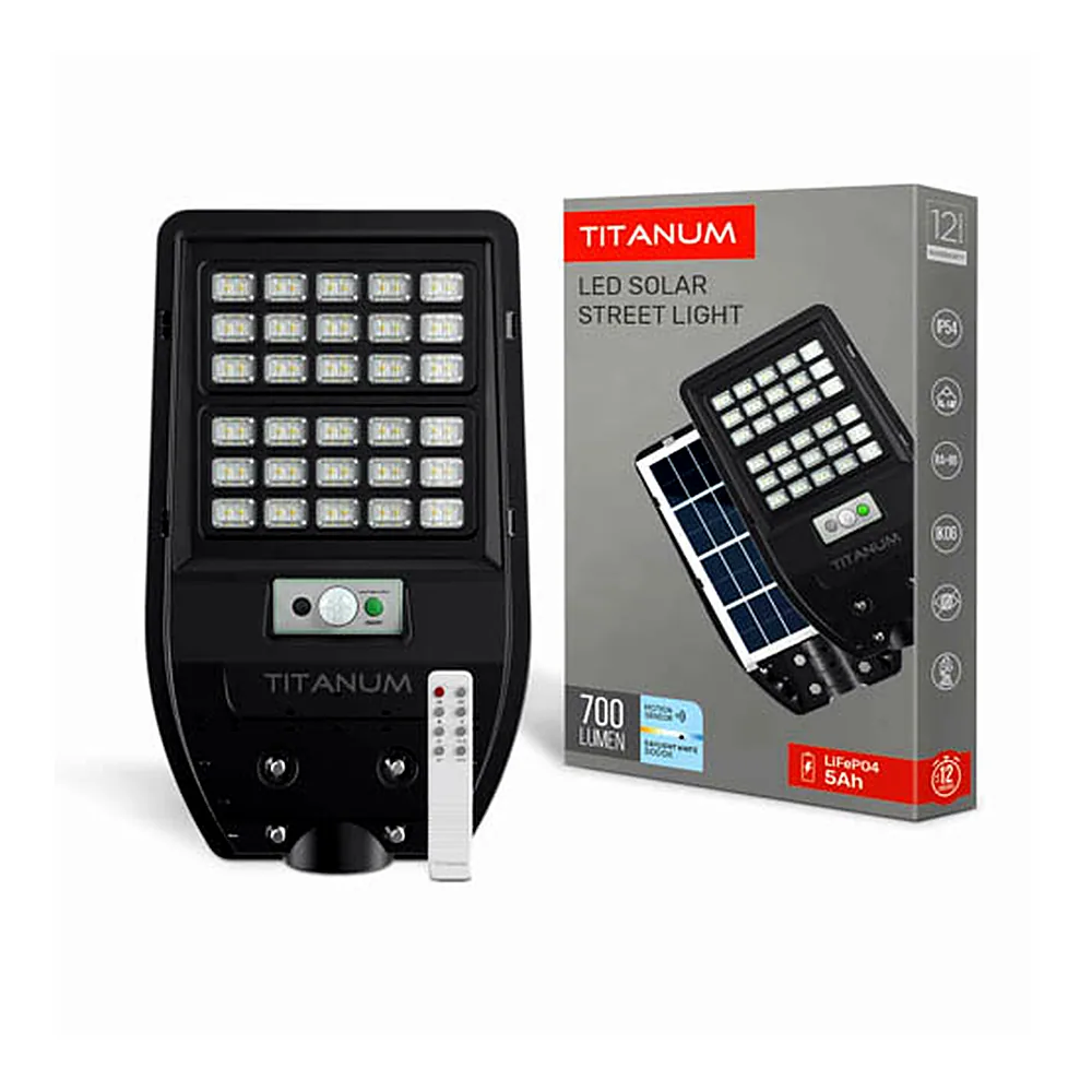 LED світильник сонячний IP54 TITANUM 700Lm 5000K Сенсорний