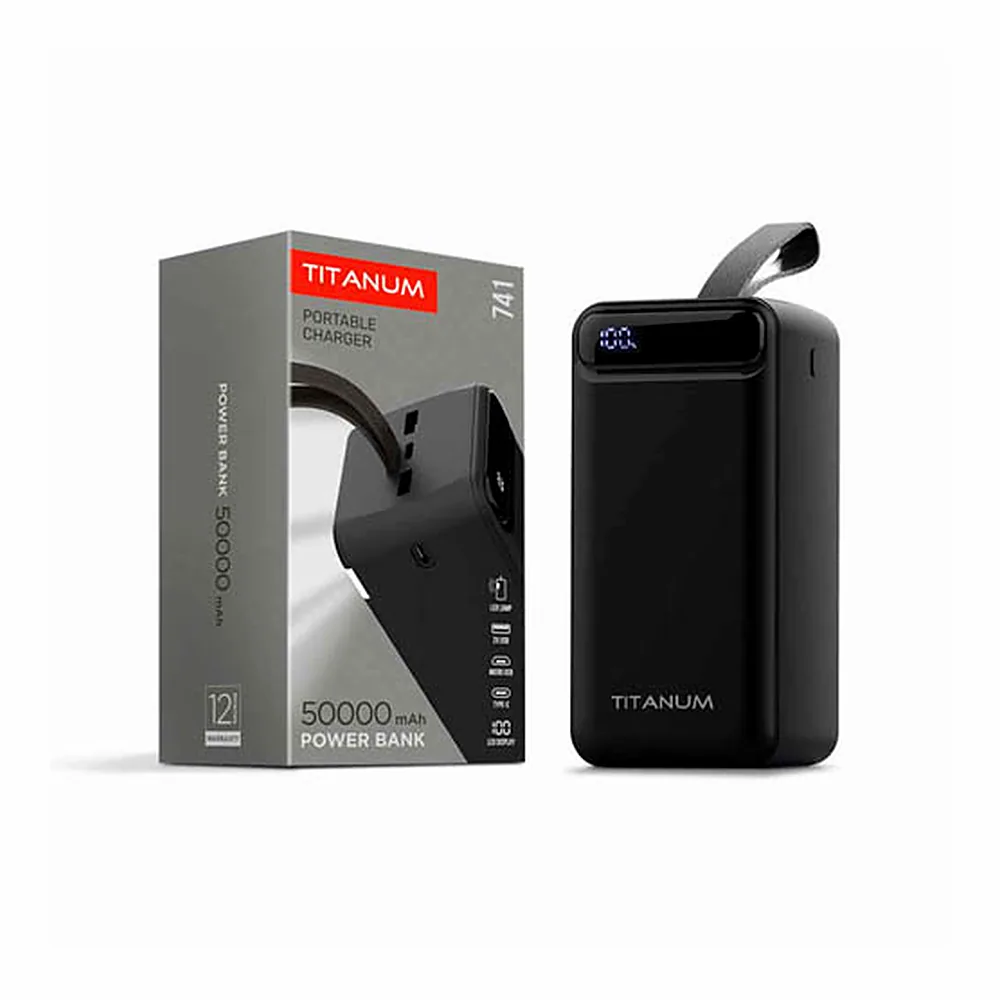 Повербанк TITANUM 741 Black 50000mAh