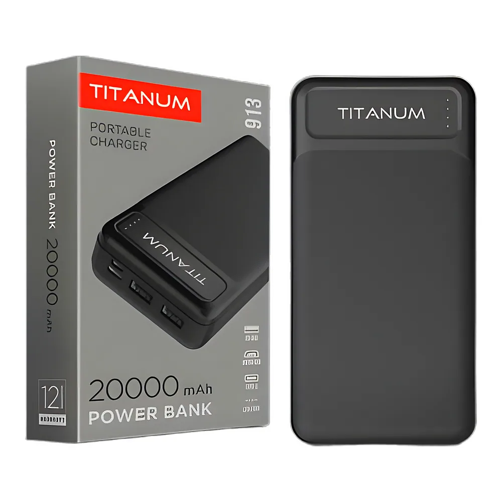Повербанк 913 20000 мА·год чорний TITANUM TPB-913-B
