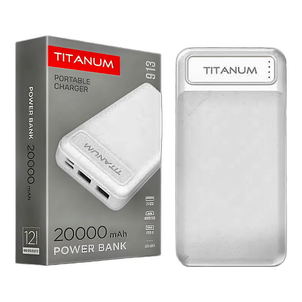 Повербанк 913 20000 мА·год білий TITANUM TPB-913-W