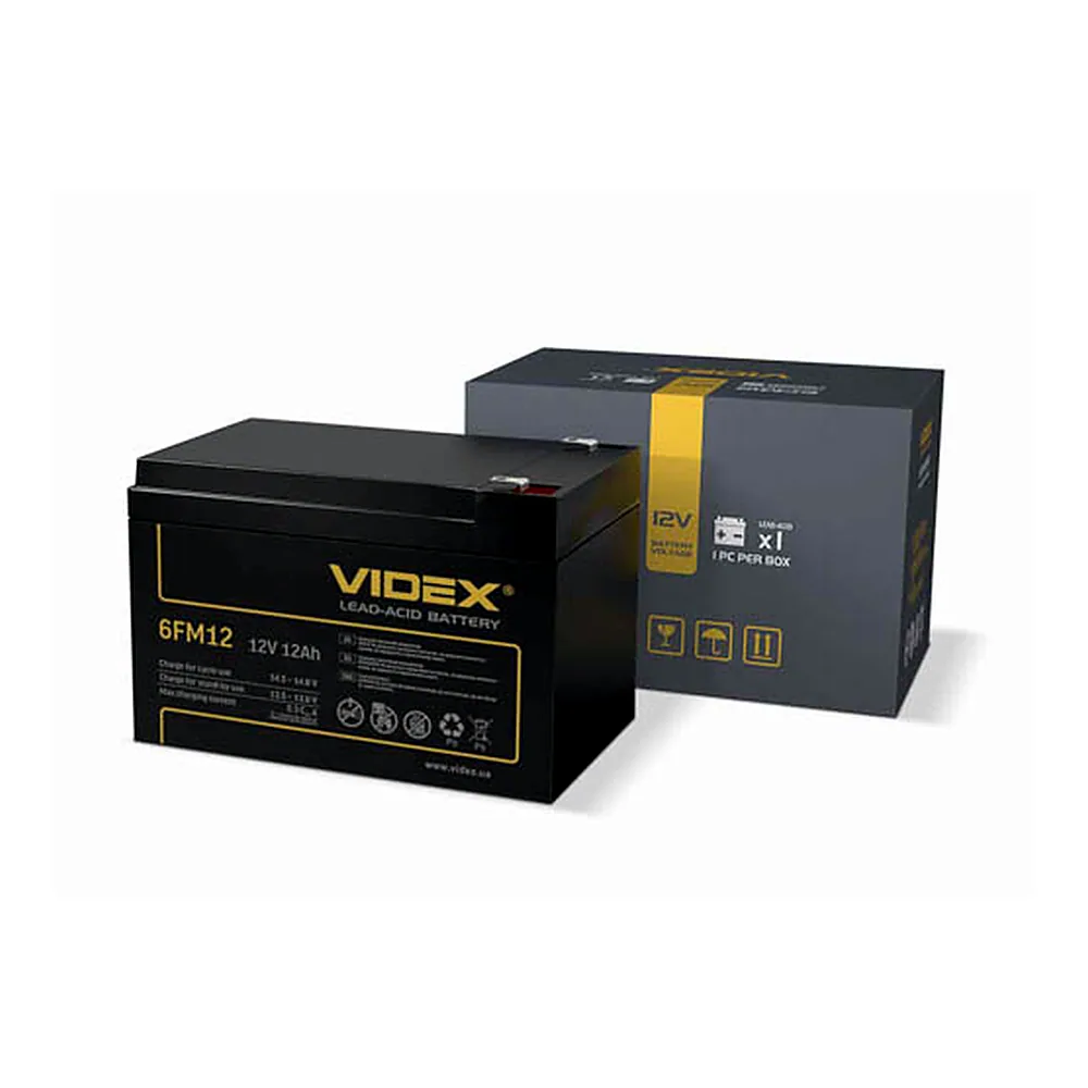 Акумулятор свинцево-кислотний Videx 6FM12 12V/12Ah color box 1