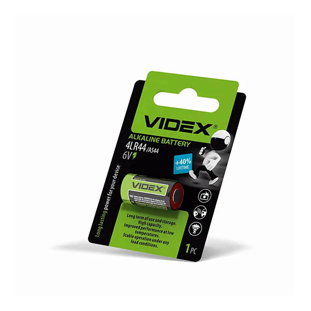 Батарейка лужна Videx 4LR44/A544 1шт BLISTER